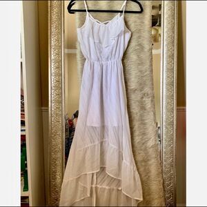 Xs white high low dress